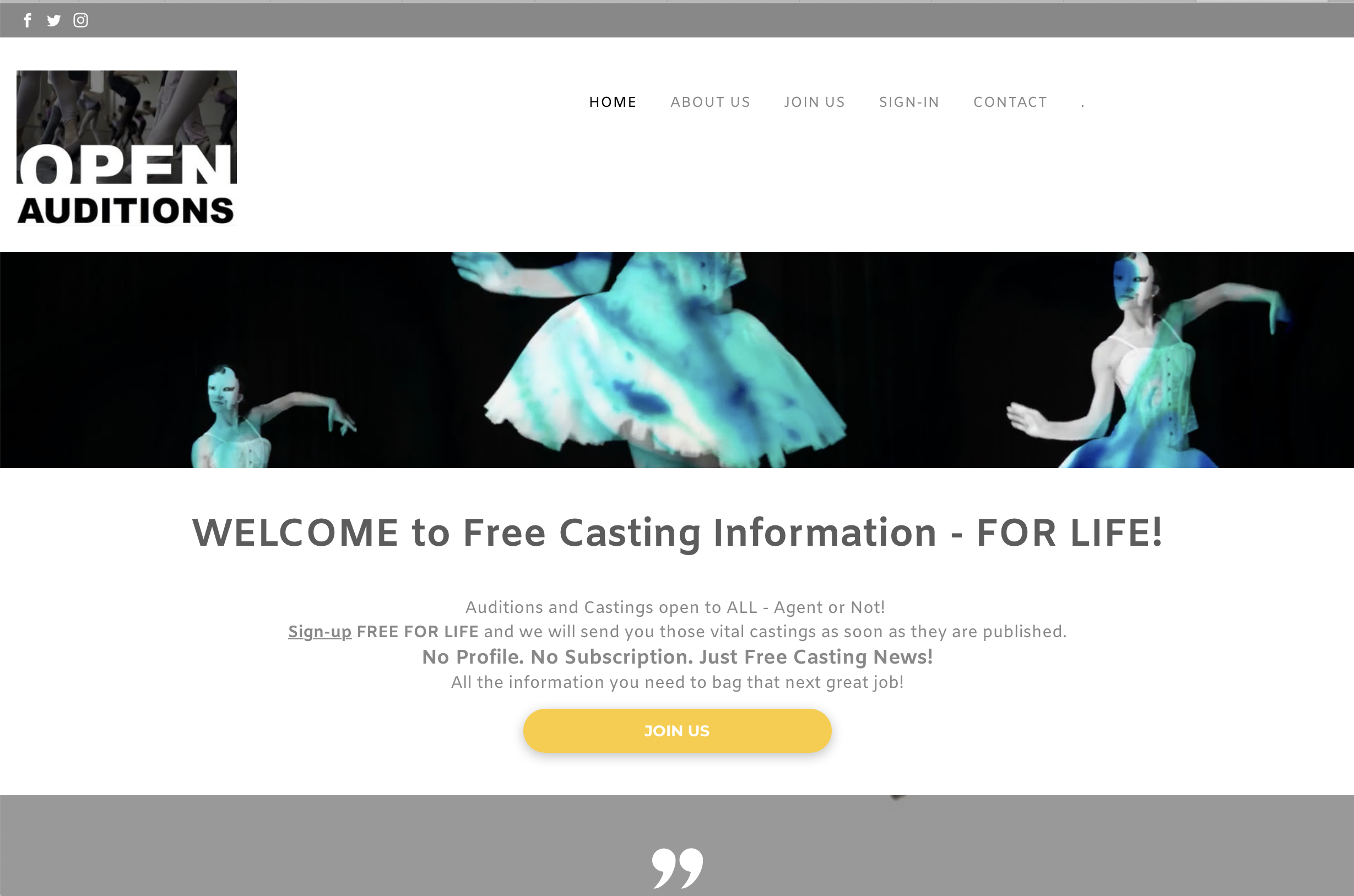 Free audition listing for actors!