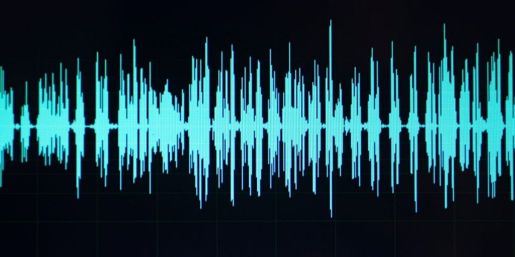 Sound wave of voice over recording. Sample from home recording studio. Learn how to do voiceovers at MyActorGuide.com