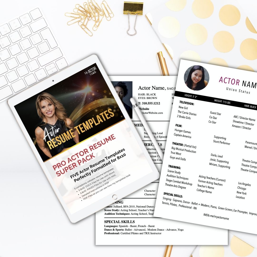 Resume templates for actors. Perfect formatting for 8x10 actor resume.